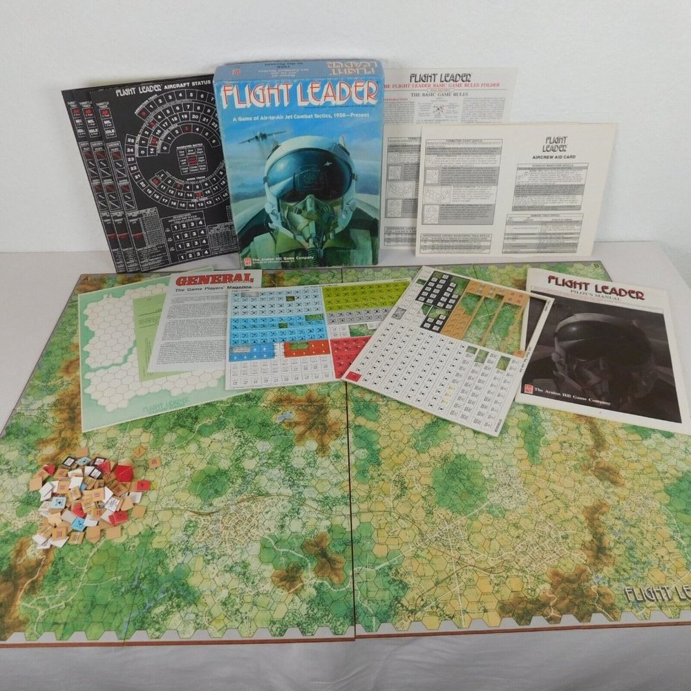 Flight Leader Avalon Hill Bookshelf Game Jet Combat Tactics War Game UNCOUNTED